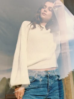 Asymmetrical Cold-Shoulder Sweater