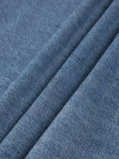 Asymmetrical Collar Denim Crop Shirt