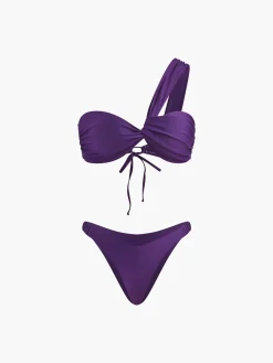 Asymmetrical Drawstring Bikini Set