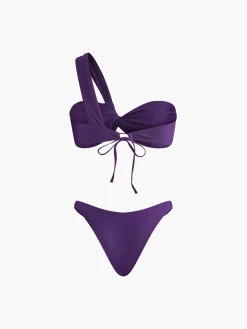 Asymmetrical Drawstring Bikini Set