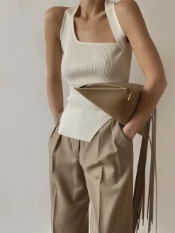 Asymmetrical Halter Rib Vest