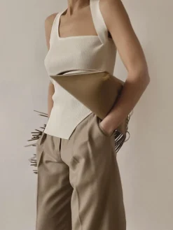 Asymmetrical Halter Rib Vest