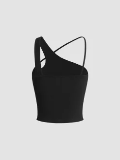 Asymmetrical Halter Tank Top