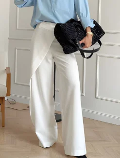 Asymmetrical High Waist Wide-Leg Pants