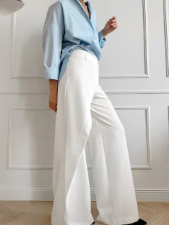 Asymmetrical High Waist Wide-Leg Pants