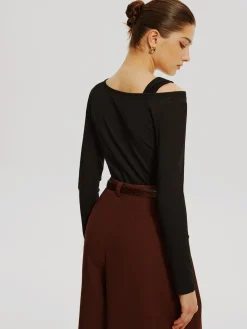 Asymmetrical Knotted Jersey Top