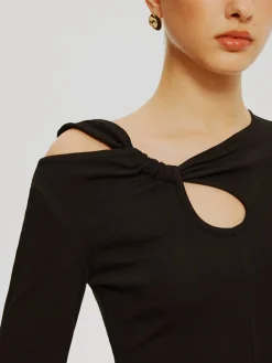 Asymmetrical Knotted Jersey Top
