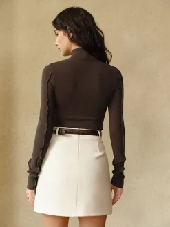 Asymmetrical Lettuce Trim Skinny Top