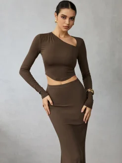 Asymmetrical Long Sleeve Skirt Set