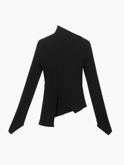Asymmetrical Long Sleeve Slim Top