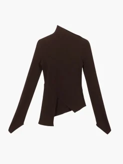 Asymmetrical Long Sleeve Slim Top