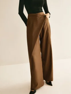 Asymmetrical Mid-Waist Straight Pants