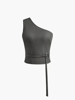 Asymmetrical Neck Tank Top