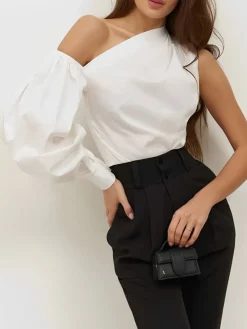 Asymmetrical Off Shoulder Blouse