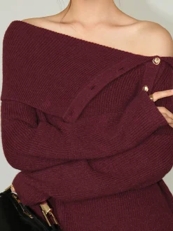 Asymmetrical Off-Shoulder Sweater