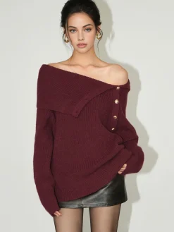 Asymmetrical Off-Shoulder Sweater