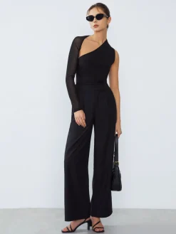 Asymmetrical One Mesh Sleeve Shirt