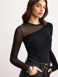 Asymmetrical Panel Jersey Top