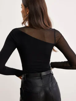 Asymmetrical Panel Jersey Top