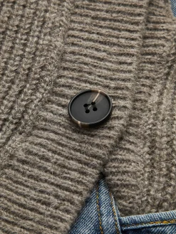 Asymmetrical Patchwork Pockets Cardigan