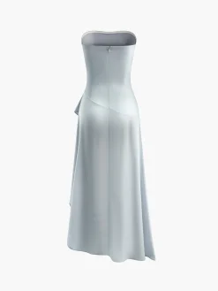 Asymmetrical Ruffle Strapless Dress