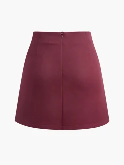 Asymmetrical Split Mini Skirt