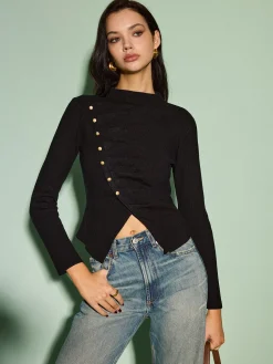 Asymmetrical Split Skinny Sweater