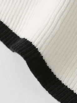 Asymmetrical Trim Mock Neck Sweater