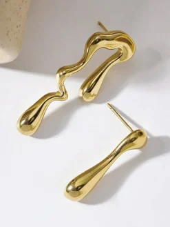 Asymmetrical Water Drop Earrings