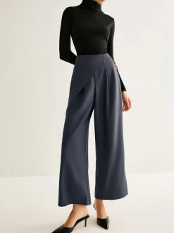 Asymmetrical Wide-Leg Pants