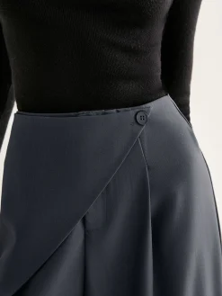 Asymmetrical Wide-Leg Pants