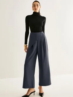 Asymmetrical Wide-Leg Pants