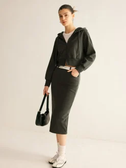 Athleisure Pockets Split Skirt