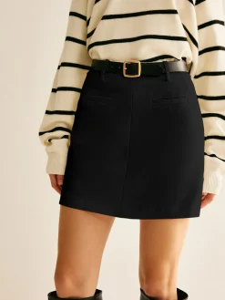 Back Zipper A Line Skirt Without Belt