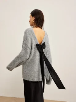 Backless Bow Shift Sweater