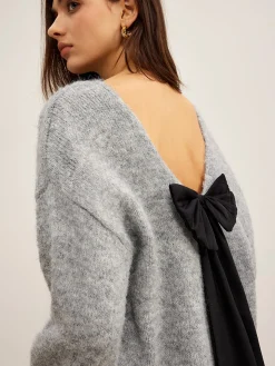 Backless Bow Shift Sweater