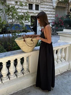 Backless Drawstring Cami Long Dress