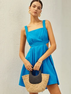 Backless Knotted Ruched Dress