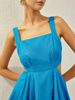 Backless Knotted Ruched Dress