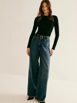 Backless Long Sleeve Tie T-Shirt
