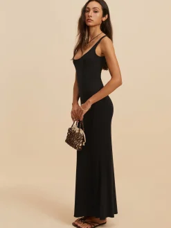 Backless Low Cut Long Dress