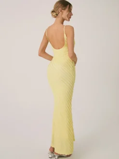 Backless Plain Cami Midi Dress