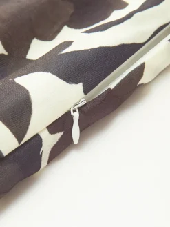 Backless Print Split Zipper Dress