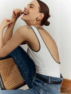 Backless Slim Low Cut Bodysuit