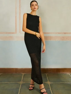 Backless Slit Sleeveless Sweater Dress