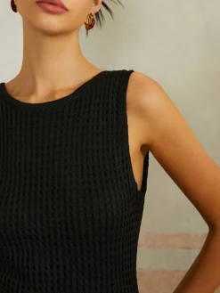 Backless Slit Sleeveless Sweater Dress