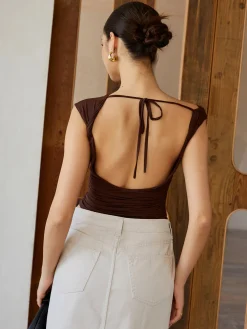 Backless Tie Back T-Shirt
