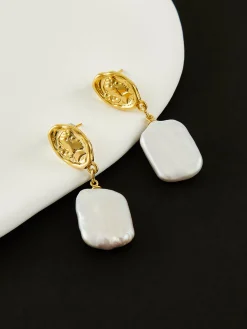 Baroque Pearl Pendant Earrings