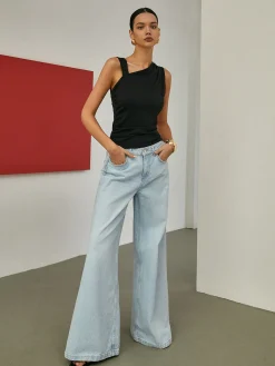 Basic Asymmetrical Neck Tank Top