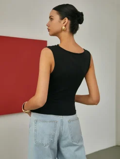 Basic Asymmetrical Neck Tank Top